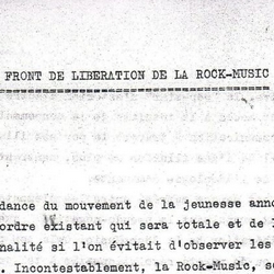 Manifeste du de Front de Libration de la Rock-Music, 1972